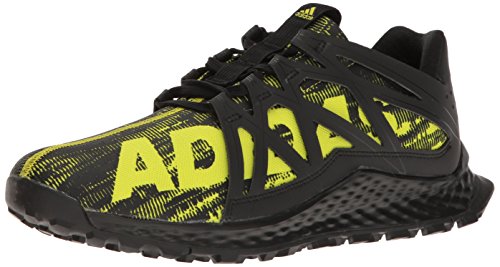 adidas Men's Vigor Bounce m Trail Runner, Black/Shock Slime/Black, 10 M US