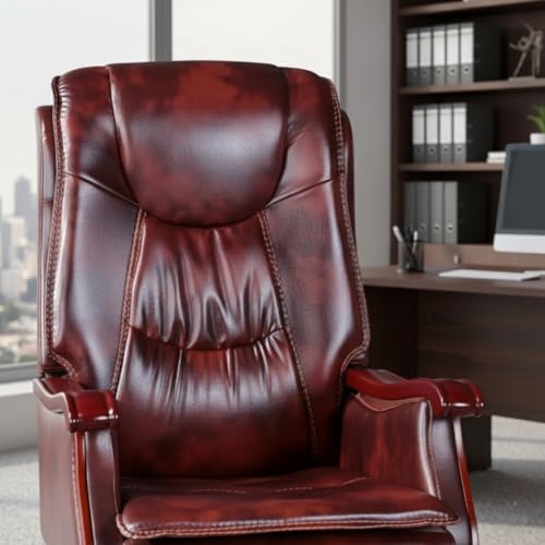 Image of Lakdi The Furniture Director & Executive Chair for Office Modern Design Made in Plyboard with Leatherette & Recliner & Height Adjustable & Fixed armrest and Revolving Chair - 111011323 Brown