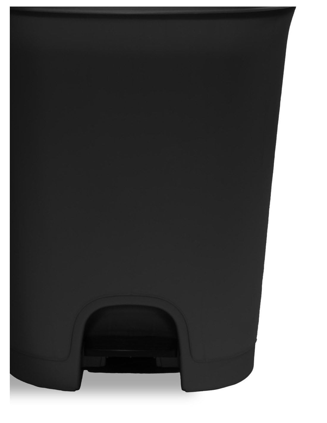Jardin202 - Cubo basura plástico moderno | Apertura con pedal | Cubo reciclar | 50 litros (Negro - Negro)