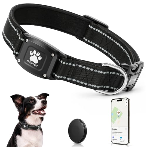 Myiwb GPS Dog Collar with Tracker,No Monthly Fee, Black, S(Width:0.98")