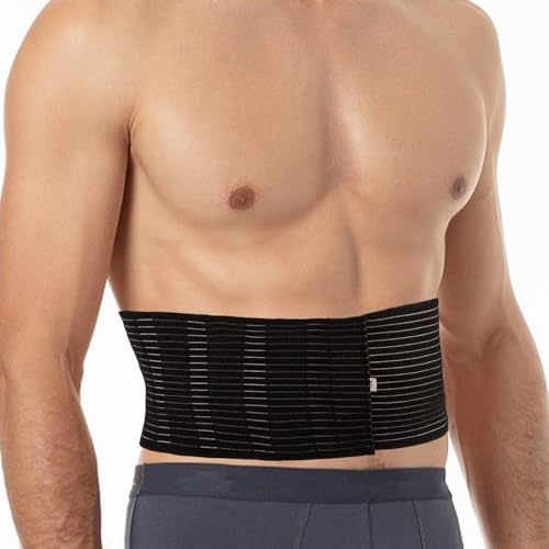 Hernia Belts for Men, Abdominal Binder for Men with Compression Pad, Abdominal Binder for Women, Black Navel Ventral Epigastric Incisional and Belly Button Hernias Surgery Prevention Aid (XXXL)