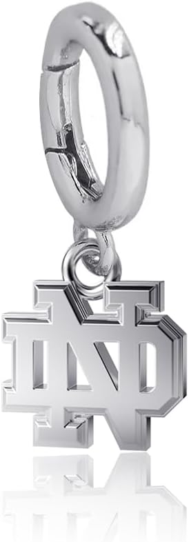 Dayna Designs University of Notre Dame Bracelet Charm - 925 Solid Sterling Silver, Officially Licensed Jewelry Gifts for Coaches and Women Graduates, Alumni, Fighting Irish Logo Charms