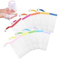 IANFAN 10 Stück Nylon Seifenbeutel, Seifensäckchen mit farbigem Kordelzug Seife Seifennetz Seifensäckchen für Feste Seife Nylon Schaumnetze für Baden Gesichtsreinigung