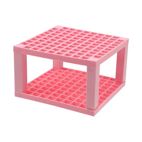 Image of 96 Holes Pencil Holder Paint Brush Holder Plastic Desk Stand Organizer Pen Holder Art Supply Organizer for Color Pencils, Paint Brushes,Pink