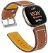TryBest Leather Watch Strap Compatible with Fitbit Versa Sense, Women Men Leather Strap Sport Wrist Band Adjustable 5.5-8.0 inch Compatible with Fitbit Versa 3/ Fitbit Sense - Brown