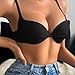 Women's Padded Plunge T Shirt Bras Lift Support Half Cup Up to BB Super Gather Multiway Support Bras Black