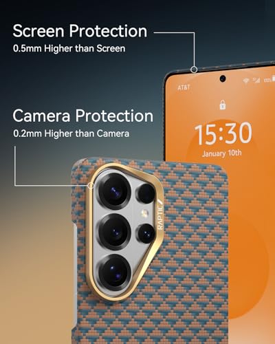 RAPTIC Aramid Skin for S26 Ultra Case, Compatible with MagSafe, Non-Slip & Ultra Slim Light Case for S26 Ultra Case with Caseless Feeling, 1500D Aramid Fiber AeroWoven Textures, Destiny - image 3
