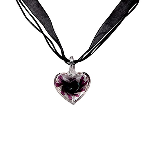 Collar de corazón de cristal de Murano el regalo romántico ideal