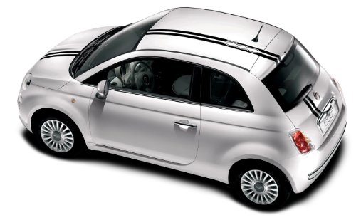 MoProAuto Pro Design Series Euro Rally : 2011-2015 Fiat 500 Hood Roof Hatch Rally Striping Vinyl Graphic Decal Stripes (Fits All Models) (Color-3M 02 Gloss Black)