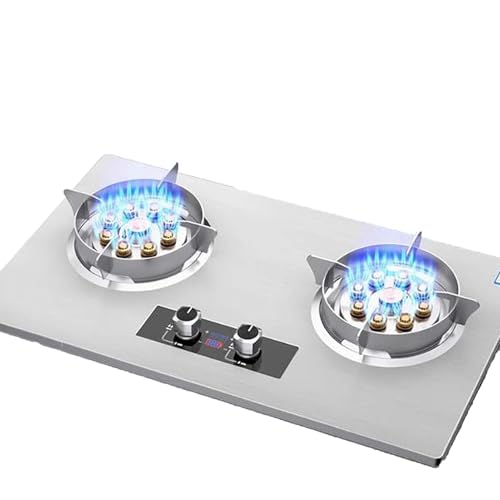 ガスコンロ、 8.5kwガス炊飯器-2バーナー天然ガス炊飯器、ステンレス鋼のポータブルガスストーブ、180分タイミングガスストーブ、天然ガス液化ガス激しい消防材、キャンプガスストーブ、簡単に清掃(LPG)