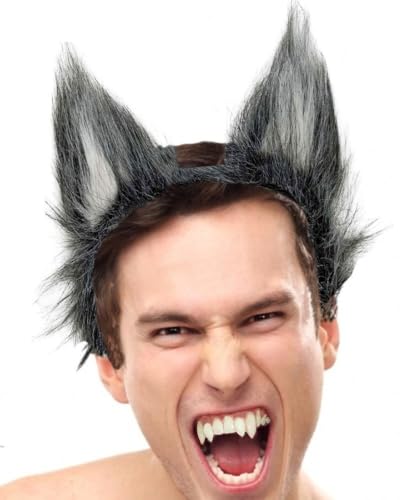 Hatstar Wolf Ohren | Wolfs Ears Haarreif | Werwolf Kopfschmuck für Damen Herren & Kinder | Kostüm Haarschmuck Deko Accessoire zu Halloween Karneval & Fasching
