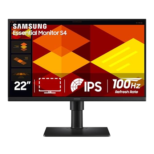 Samsung 22” (S40GD) Borderless Business Monitor with IPS Panel, 100Hz Refresh Rate, Eye Saver Mode, Ergonomic Design, Game Picture Mode, LS22D402GANXGO