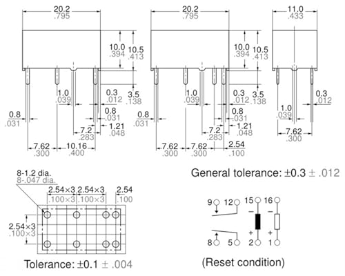 Relais rétention magnétique DSP2a-L2-DC24V 8 broches composant de commutation bistable - 2
