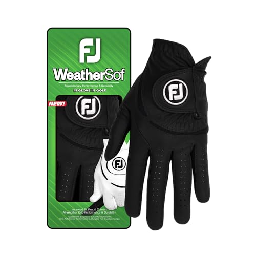 FootJoy WeatherSof Women's Golf Glovee, Left Hand (for Right Handed Golfer), Black, S EU