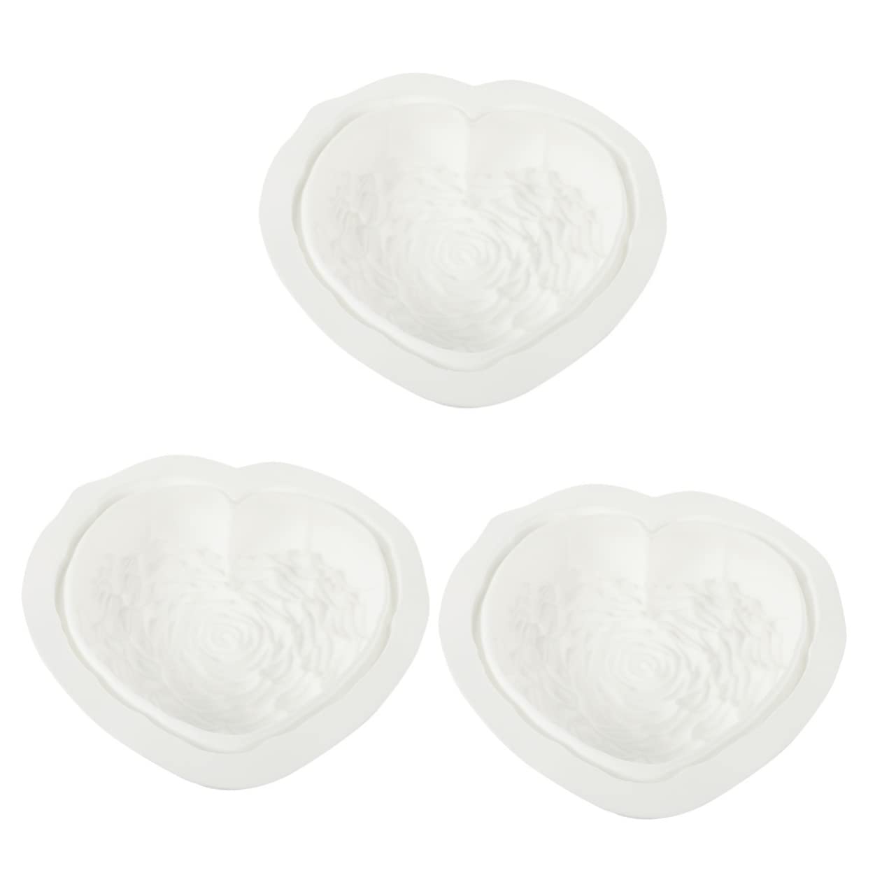 Ciieeo 3 Stück Herz Silikonform für Fondant und Kuchen Backform für Muffins und Desserts Lebensmittelechtes Silikon zu Entformen für Kreative Backprojekte und Dekorationen