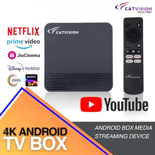 Image of Catvision high-Performance Box | Android v10 | 2GB Ram |16GB ROM | Dual Band Wi-Fi | Infrared Remote | BIS Approved