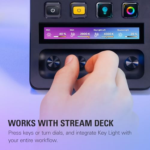 Image of Elgato Key Light, Professional 2800 Lumens Studio Light | Wi-Fi enabled app control, 2900-7000K color temperature, 160 OSRAM LEDs, Opal glass diffusion, Desk clamp included