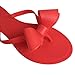 Mtzyoa Women Flip Flops Bow Flat Sandals Summer Red Size 10 Beach Jelly Cute Ladies Waterproof Rain Casual Sandals