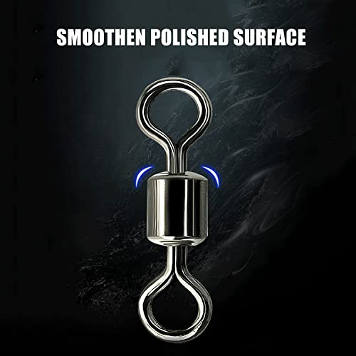 CRAZY SHARK 50pcs Fishing Rolling Swivel, Rolling Barrel Swivel, Fishing Connector, Sea Fishing Rolling Bearing Snap Connector, Fishing Tackle Accessories, Fishing Swivels for Freshwater Sea Fishing - Image 5