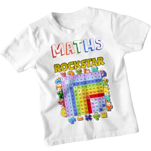 Boys and Girls Multiplication Rockstar National Numeracy Number Day Maths Day Ideas T-Shirt Tee for Kid #ND 3-4 Years White