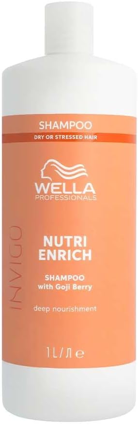 Wella Professionals Invigo Nutri-Enrich Deep Nourishing Shampoo, Intense Nourishment for Dry Or Stressed Hair, Gently Cleanses Hair, With Goji Berry Rich In Vitamins, Minerals & Peptides, 300ml