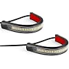 LivTee Motorcycle Turn Signals, Dual-Color White & Amber Fork Switchback LED Turn Signal, Motorcycle Blinkers with DRL, Waterproof Adjustable Light Bar for Motorbike, Ebike, Dirt Bike2PCS