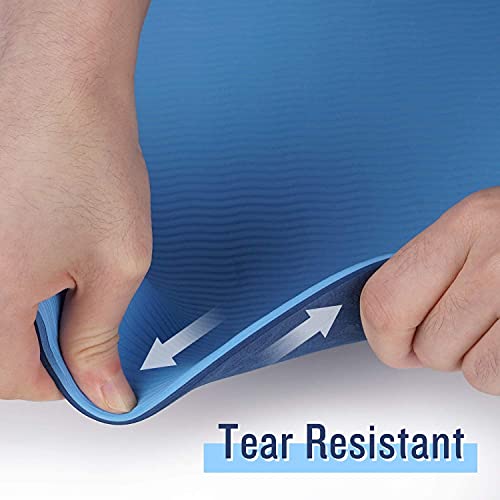 Image of Bodylastics Yoga Mat for Men and Women with Carry Bag TPE 6ft x 2ft x 6mm Large Size Anti Slip & Anti Tear Workout Mat