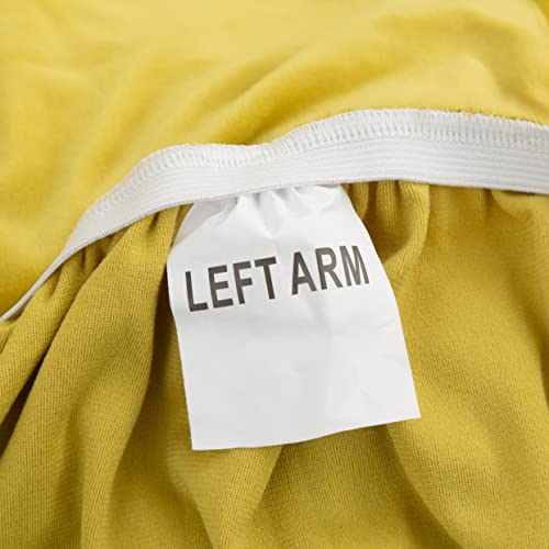 Mifxin Recliner Cover 4-Piece Velvet Stretch 1 Seat Reclining Sofa Couch Slipcover Soft Thick Elastic Recliner Chair Cover Anti-Slip Washable Furniture Protector For Kids Pets (Yellow) #TOP7
