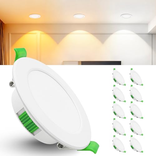 Laiebri 10er Led Einbaustrahler 230V Weiß - Extra Flach IP44...