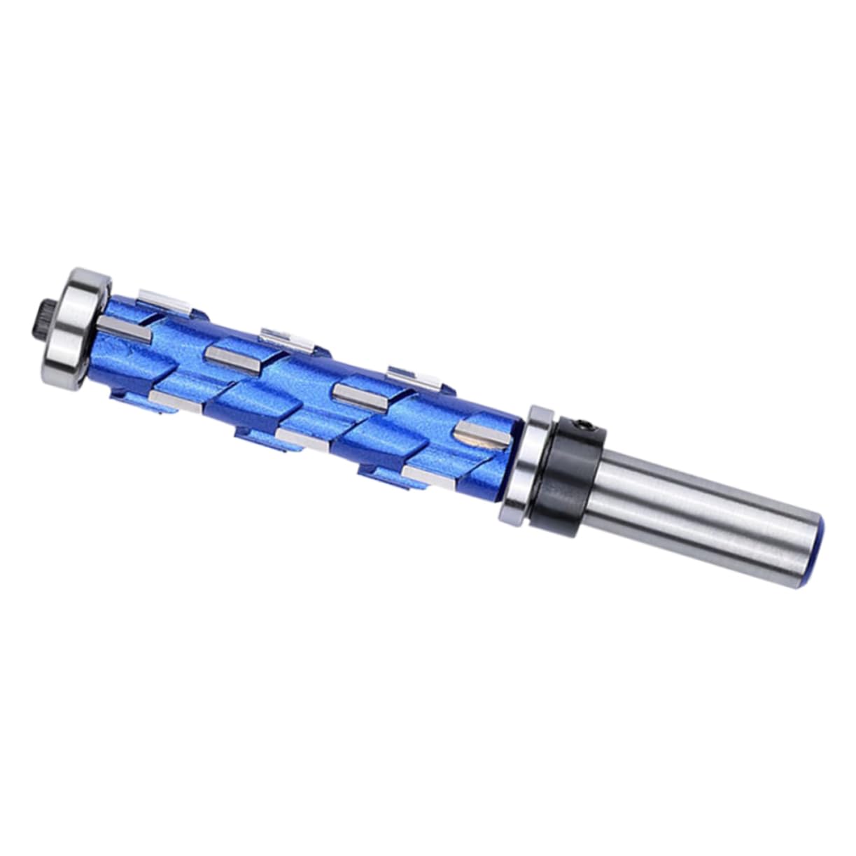 Broca de Corte al Ras Doble Cojinete para Madera, Carburo Azul | Fresa para Carpintería, Recorte de Cantos en Proyectos de Muebles y Taller, Diseño de Eje Doble