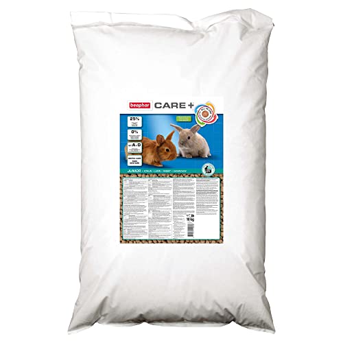 BEAPHAR – CARE+ – Alimentation Super Premium extrudée pour lapin junior – 25% de fibres – Appétent, sans sucre ajouté ni colorant – Haute...