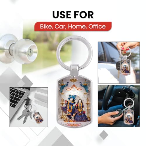 Image of Stylish Metal Keychains with Permanent Glossy Print - Inspirational Quotes & Spiritual Designs - Perfect Key chains for loved ones, Personal Use, Gifts & Return Gifts
