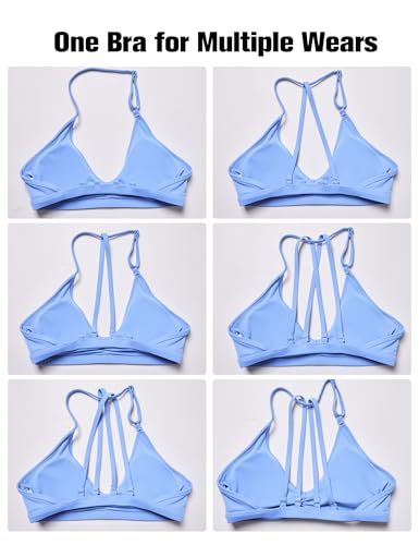 Image of YEOREO CoreFlex Workout Sports Bras for Women Padded Strappy Open Back Gym Bra Light Impact Criss Cross Yoga Crop Top