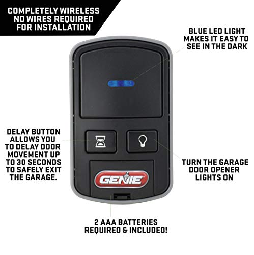 Image of Genie Intellicode Garage Door Opener Wireless Wall Console for use with Genie Openers Made after 2013 - Model GWWC-R,Black
