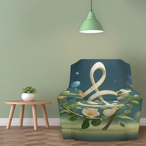 Housse de canapé extensible imprimée note de musique pour fauteuil standard de 81 à 119 cm - 6