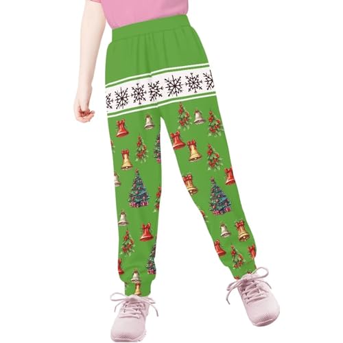 AmzPrint Christmas Sweatpants for Girls Boys Cinch Bottom Xmas Baggy Lounge Pant with Pockets3