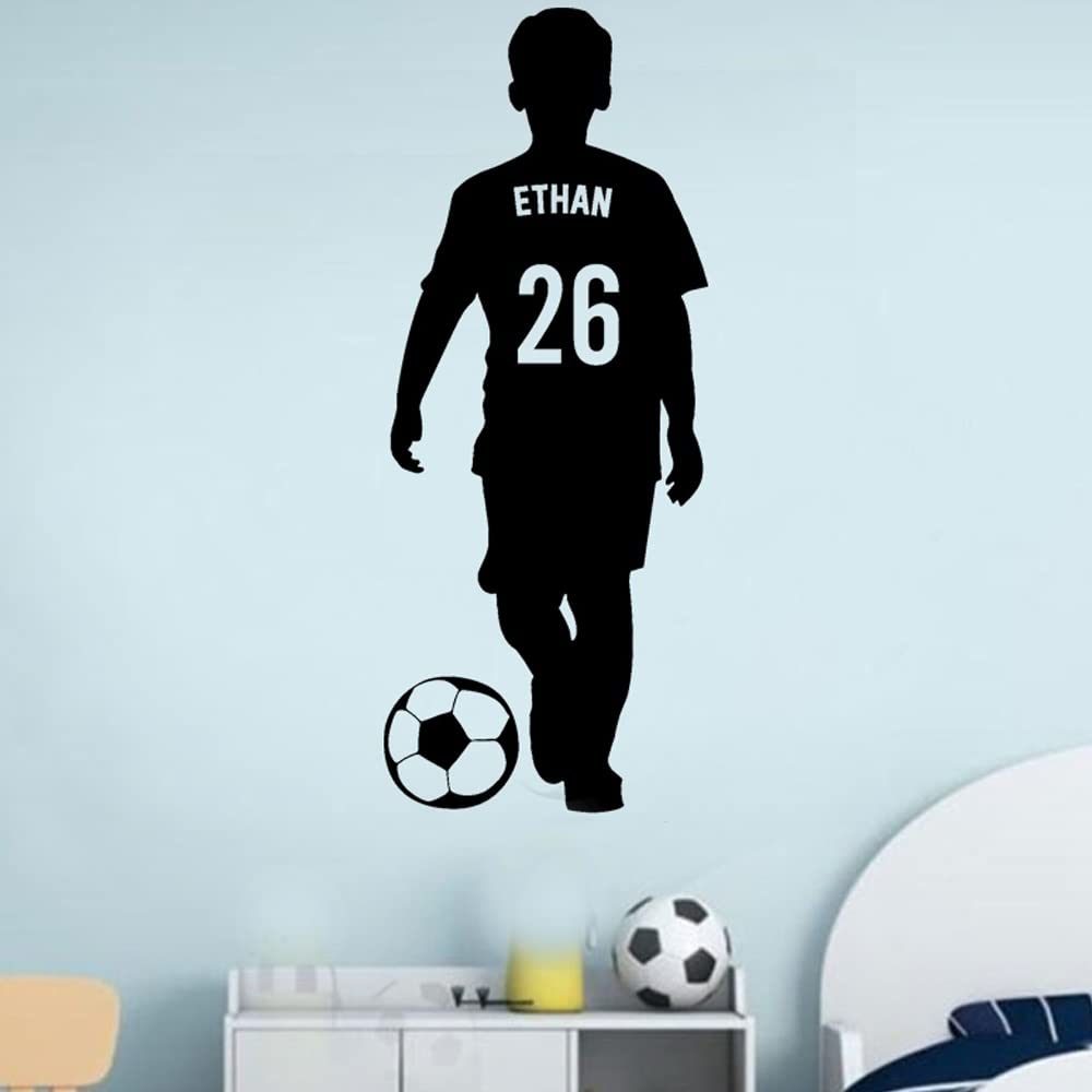 Football Stickers Muraux Prenom Personnalisé-Autocollant Personnalisé Prenom ,Sticker Chambre Bebe-Stickers Enfants Muraux-Lettre Decorative Murale Stickers Muraux Bébé - Nom De Bébé - Décoration Mural