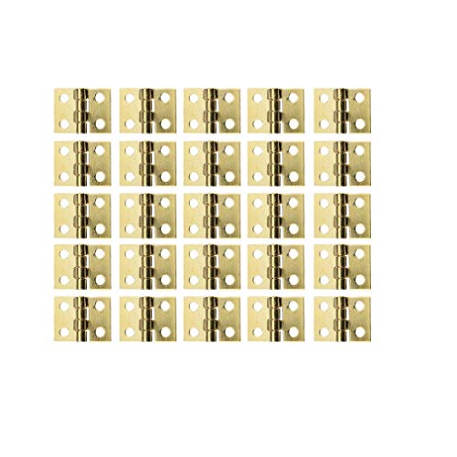 Rzdeal 50PCS mini cerniere rame 8 x 10 mm cerniere con viti per casa delle bambole in miniatura mobili armadio armadio