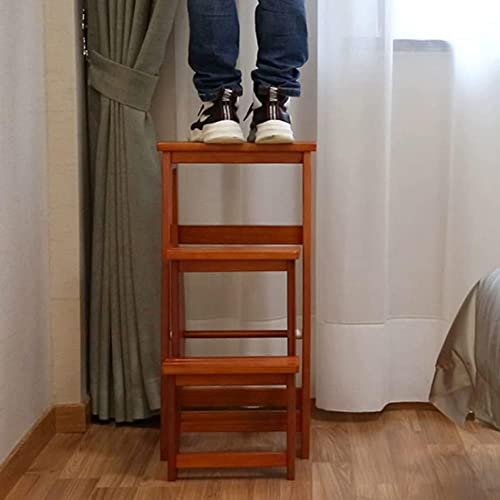 Taburete de escalera multifuncional moderno OKUOKA plegable de madera con carga de 150 kg 3
