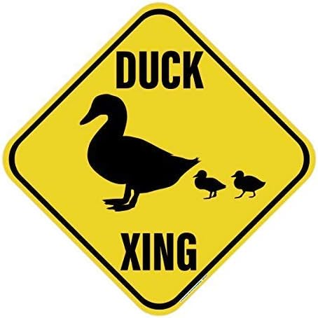 Miniatura 1 de Letrero de área de cruce de pato (símbolo), incluye agujeros, reflectivo 3M, aluminio, 12 x 12 pulgadas, EE. UU