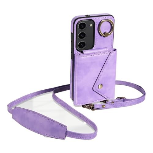 Étui Samsung Galaxy S23 antichoc portefeuille 6 emplacements cartes violet
