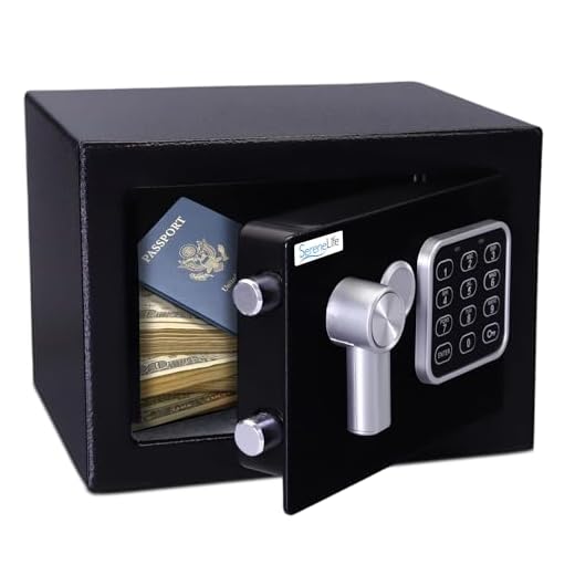 SereneLife Safe Box, Safes and Lock Boxes, Money Box, Safety Boxes for Home, Digital Safe Box, Steel Alloy Drop Safe, Includes Keys