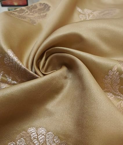 Tissu brocart de soie rouge à motifs floraux dorés métallisés BRO1164