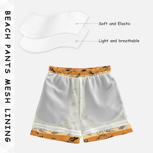 Boy Swim Trunks Quick Dry Swimsuit Bathing Suits Beach Board Shorts with Mesh Lining 8-16Years4