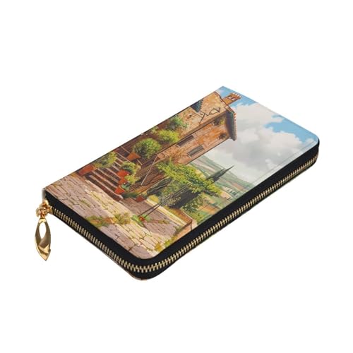 Italy Tuscan Printed Long Wallet for Women Men Cute PU Leather Wallet with Coin Purse and Credit Card Holder3