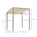 Outsunny Garden Outdoor Patio Metal Wall BBQ Grill Flame Retardant Gazebo 215(L)x150(W)x220(H) cm - Beige