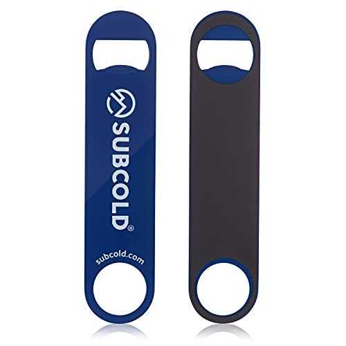 Subcold Barkeeper-Barkeeper, 3 Stück, 3 x magnetischer Flaschenöffner für Bierdeckel, 180 x 40 mm, Edelstahl (blau) Cover