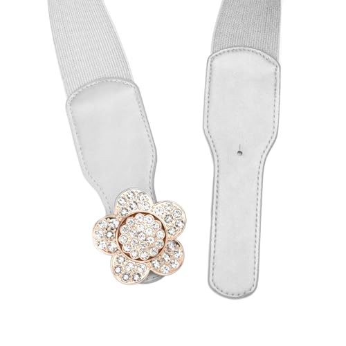 Women’s Waist Belts Elastic Stretch with Rhinestone Buckle3