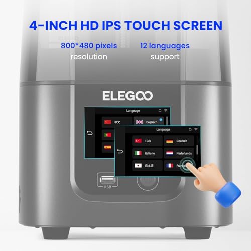 Image of ELEGOO Mars 4 Ultra MSLA 3D Printer with 7 inch 9K LCD, Wi-Fi, ACF Release Liner Film - 6.5 x 6.04 x 3.06 inches Printing Size