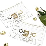 Lot de 9 cartes jeu de mariage jukebox personnalisé blanc, prix dégressif, dédicace chanson pour les mariés, musique titre et artiste dj, animation, fête, cérémonie